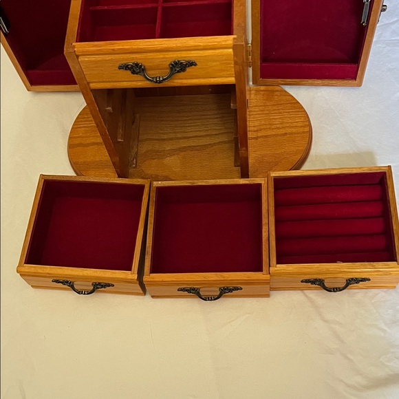 Wooden Jewelry Box with Mirror - Picture 5 of 11